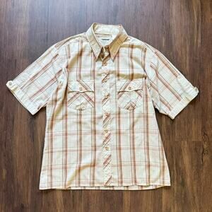 Campus Vintage 80s Plaid Button Up Shirt Rugged Country – Size L
